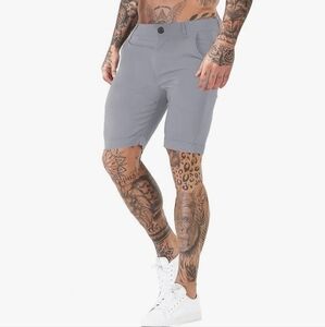 Gray Mens Slim Fit Shorts Size 34